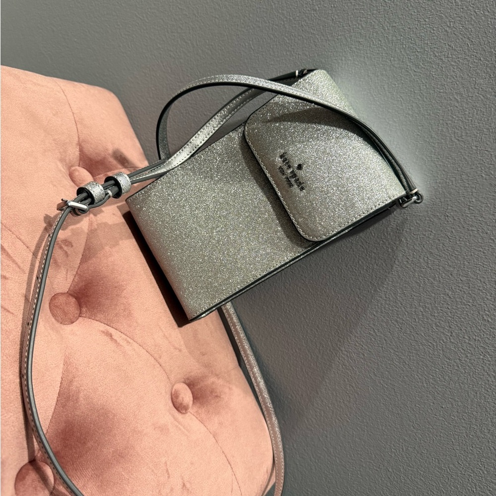 Kate Spade Glittery Silver Crossbody Bag - Picture 4 of 4